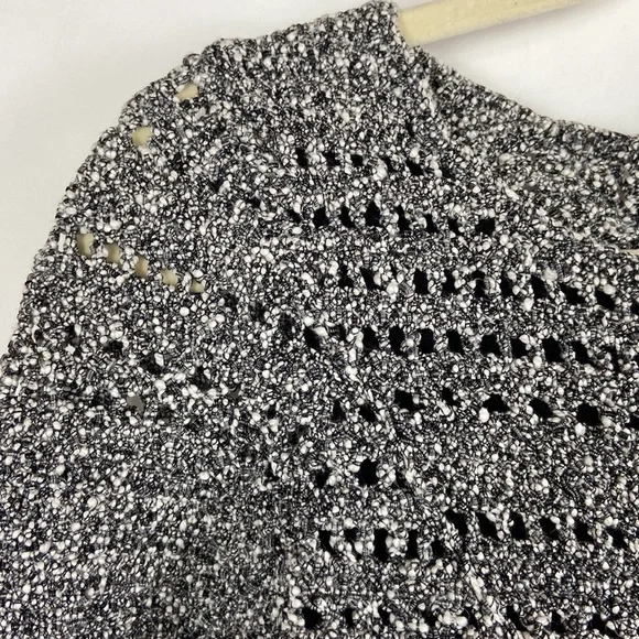 Rag and Bone Hart Cutout Back Open Weave Cotton Marled Knit Fitted Mini Dress